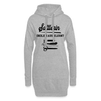 Sattlerin Ausbildung Bestanden Sattlerei Sattler - Hoodie-Kleid - Grau meliert - Vorne