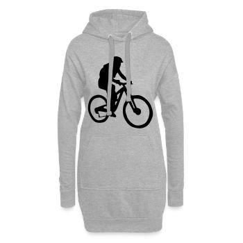mountainbiker silhouette - Hoodie-Kleid - Grau meliert - Vorne