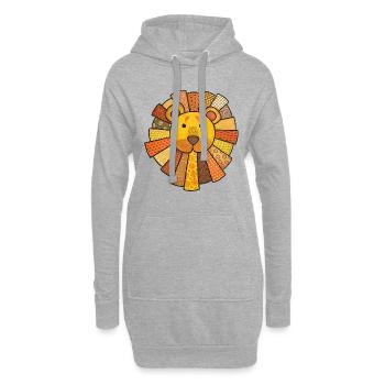 Lion mignon bébé lion enfants kawaii chambre d’enfant - Sweat-shirt à capuche long Femme - gris chiné - Devant