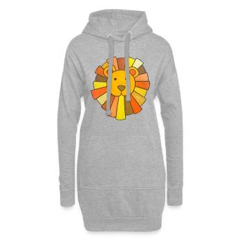 Lion Mignon Bébé Lion Enfants kawaii Jardin d’enfants - Sweat-shirt à capuche long Femme - gris chiné - Devant