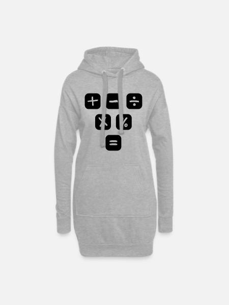 Mathe Symbole Mathematische Zeichen Mathematik - Hoodie-Kleid - Grau meliert