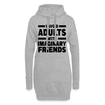 Athéisme - Sweat-shirt à capuche long Femme - gris chiné - Devant