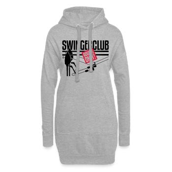 Club échangiste - Sweat-shirt à capuche long Femme - gris chiné - Devant