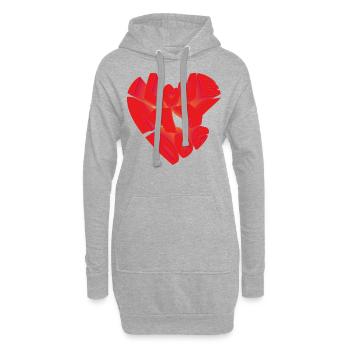 I love my dog. - Hoodie-Kleid - Grau meliert - Vorne