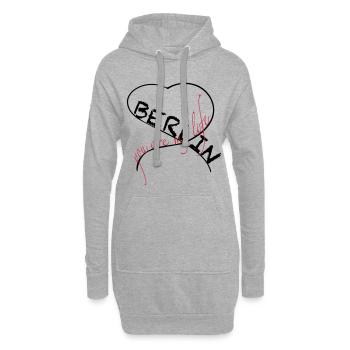 Berlin You Are My Life Heart Design - Hoodie-Kleid - Grau meliert - Vorne