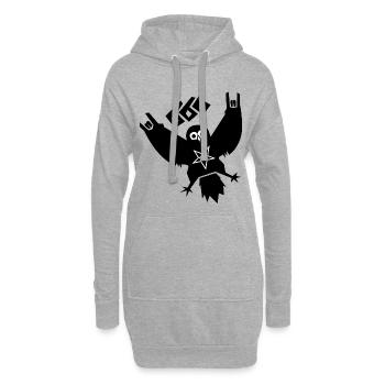 Owl Black Metal - Sweat-shirt à capuche long Femme - gris chiné - Devant