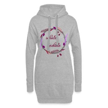 Inhale... Exhale... - Hoodie-Kleid - Grau meliert - Vorne