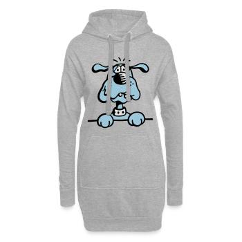 Knuffiges Hündchen - Hoodie-Kleid - Grau meliert - Vorne