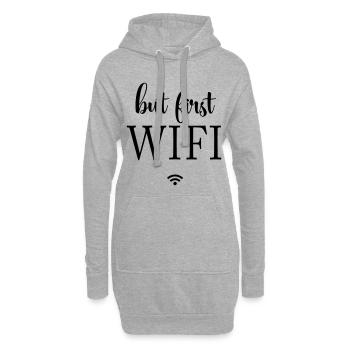 Schwarze Flächen Minimaldesign - Hoodie-Kleid - Grau meliert - Vorne