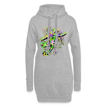 Fußball - Fussball spielen - Fussballspieler - Hoodie-Kleid - Grau meliert - Vorne