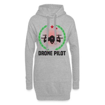 Pilote de drone - Sweat-shirt à capuche long Femme - gris chiné - Devant