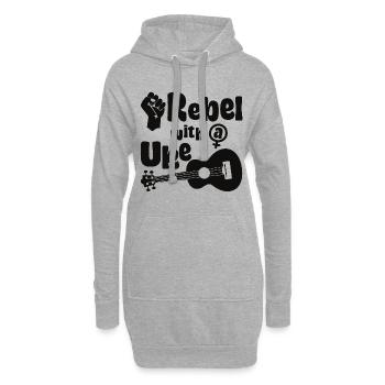 Féministe rebelle avec un uke - Sweat-shirt à capuche long Femme - gris chiné - Devant