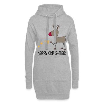 happy Christmas - Hoodie-Kleid - Grau meliert - Vorne