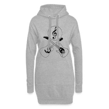 Gitarren und Musik - Hoodie-Kleid - Grau meliert - Vorne
