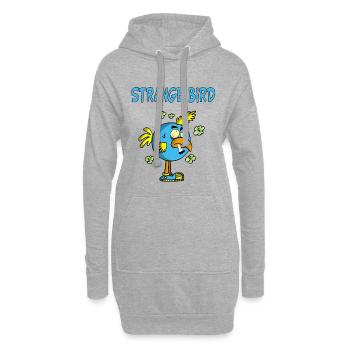 Seltsamer blauer Vogel - Hoodie-Kleid - Grau meliert - Vorne