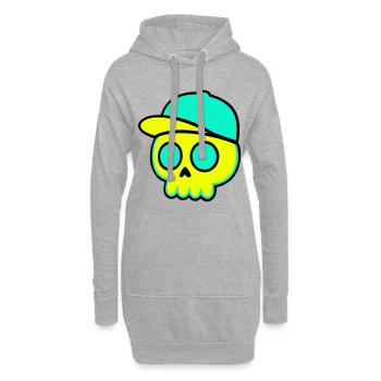 Casquette fluo Streetwear - Sweat-shirt à capuche long Femme - gris chiné - Devant
