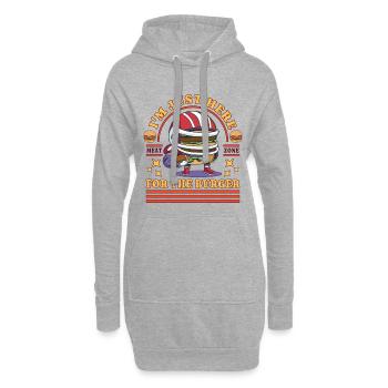 Football américain chez Just Here For The Burger - Sweat-shirt à capuche long Femme - gris chiné - Devant