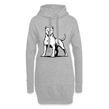 Dogo Argentino dans une pose fière - Sweat-shirt à capuche long Femme - gris chiné - Devant