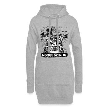 Kawaii Katze Ramen Nudeln Anime Katze - Hoodie-Kleid - Grau meliert - Vorne