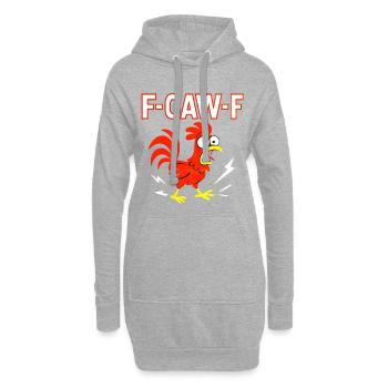 Mème drôle F-CAW-F Coq fou - Sweat-shirt à capuche long Femme - gris chiné - Devant