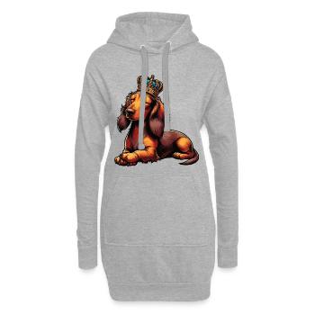 Langhaardackel Dackel Dackelhalter Teckel Tekkel - Hoodie-Kleid - Grau meliert - Vorne