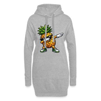 Dabbing Ananas - Hoodie-Kleid - Grau meliert - Vorne