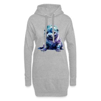 Wasserfarbener Seehundwelpe otter - Hoodie-Kleid - Grau meliert - Vorne