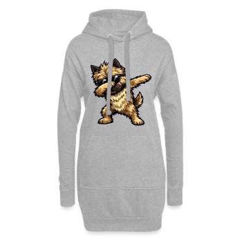 Dab du Cairn Terrier dans le style comique - Sweat-shirt à capuche long Femme - gris chiné - Devant