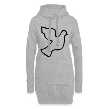 Friedenstaube - Hoodie-Kleid - Grau meliert - Vorne