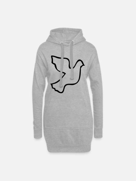 Colombe de la paix - Sweat-shirt à capuche long Femme - gris chiné