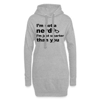 Nerd Glasses - Hoodie-Kleid - Grau meliert - Vorne