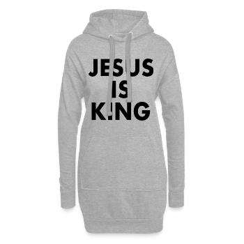 Jesus is king - Sweat-shirt à capuche long Femme - gris chiné - Devant