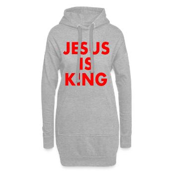 Jesus is king - Hoodie-Kleid - Grau meliert - Vorne