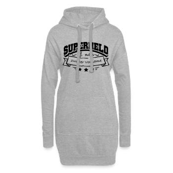 Prénom Super-héros - Sweat-shirt à capuche long Femme - gris chiné - Devant
