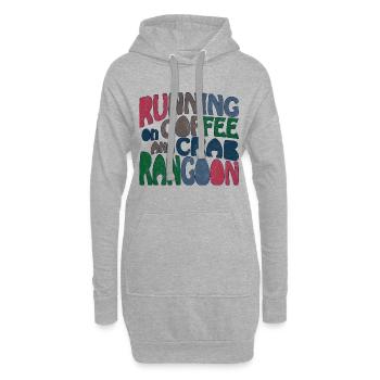 Running on coffee and crab rangoon - Hoodie-Kleid - Grau meliert - Vorne