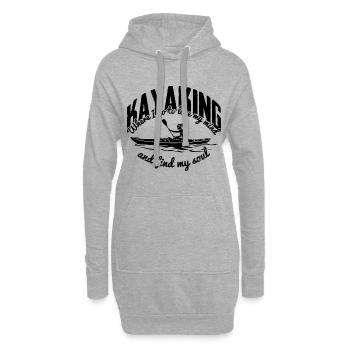 Kajak lustiger Spruch Kajakfahrer Bootfahren - Hoodie-Kleid - Grau meliert - Vorne