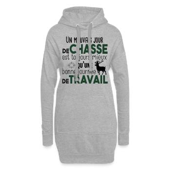 Chasse Chasseur Hunter Humour Cadeau Citations - Sweat-shirt à capuche long Femme - gris chiné - Devant