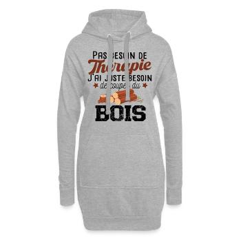 Bûcheron Forestier élagueur métier Forêt Bois - Sweat-shirt à capuche long Femme - gris chiné - Devant