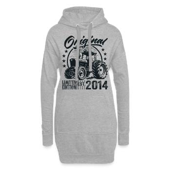 Original 2014 Anniversaire 2014 Fermier Tracteur - Sweat-shirt à capuche long Femme - gris chiné - Devant