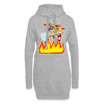Feuerwehr-Wasserbomber - Hoodie-Kleid - Grau meliert - Vorne