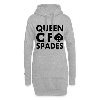 Queen of spades - Sweat-shirt à capuche long Femme - gris chiné - Devant