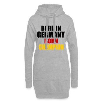 born in germany born champion - Allemagne - Sweat-shirt à capuche long Femme - gris chiné - Devant