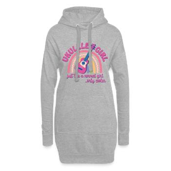 Ukulele girl. Just like a normal girl, only cooler - Hoodie-Kleid - Grau meliert - Vorne