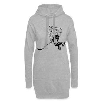 Hockey sur glace - Sweat-shirt à capuche long Femme - gris chiné - Devant