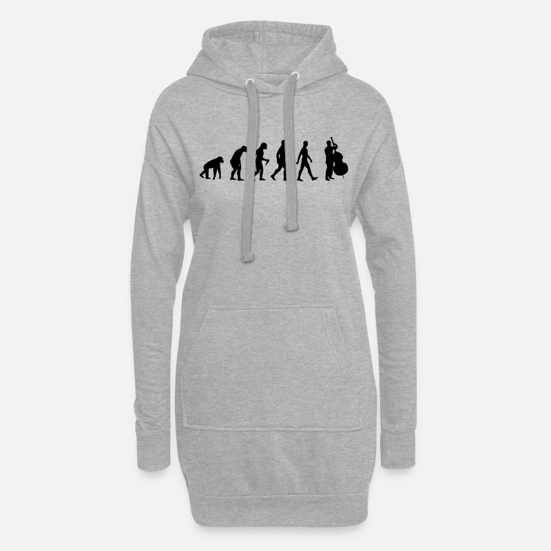 Kontrabass - Evolution Musik Streicher Instrument - Hoodie-Kleid - Grau meliert