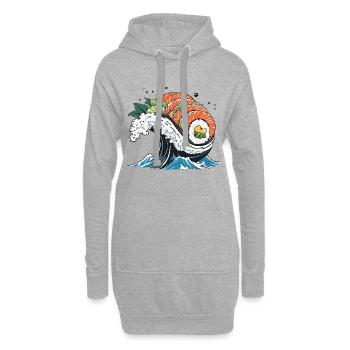Ukiyo-E Sushi Welle Aesthetic Design - Hoodie-Kleid - Grau meliert - Vorne