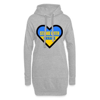Ukraine - Hoodie-Kleid - Grau meliert - Vorne