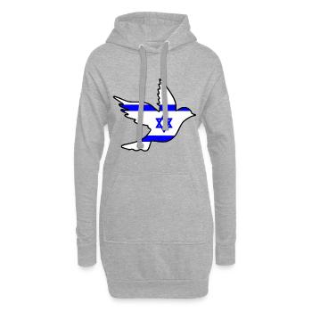 Frieden taube - Hoodie-Kleid - Grau meliert - Vorne