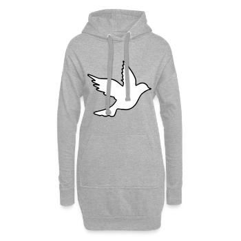 Friedenstaube - Hoodie-Kleid - Grau meliert - Vorne