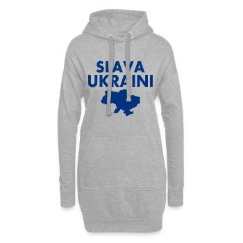 Slava ukraini - Hoodie-Kleid - Grau meliert - Vorne